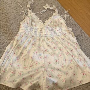 For love and lemons floral silk romper